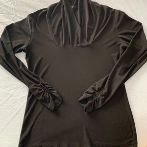 Black jersey v neck top